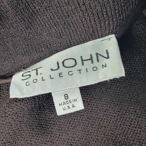 St John Collection Womens 8 Brown Full Zip Sweater Made In USA Casual Formal - Picture 4 of 10